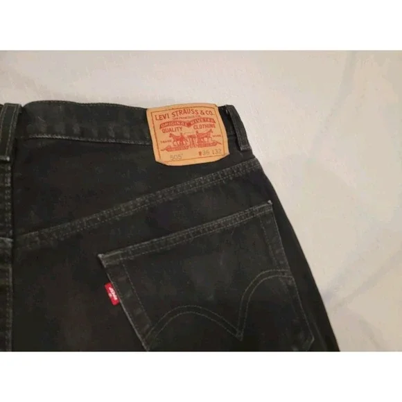 Levi's 505 jeans - Regular Fit Straight Leg -Men's   36x32 Black wash - Picture 6 of 7